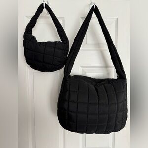 Black Puff 2 Quilted Bags NWOT